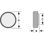 Schraubenköpfe, Rändel M4x13, schwarz (100/VPE)